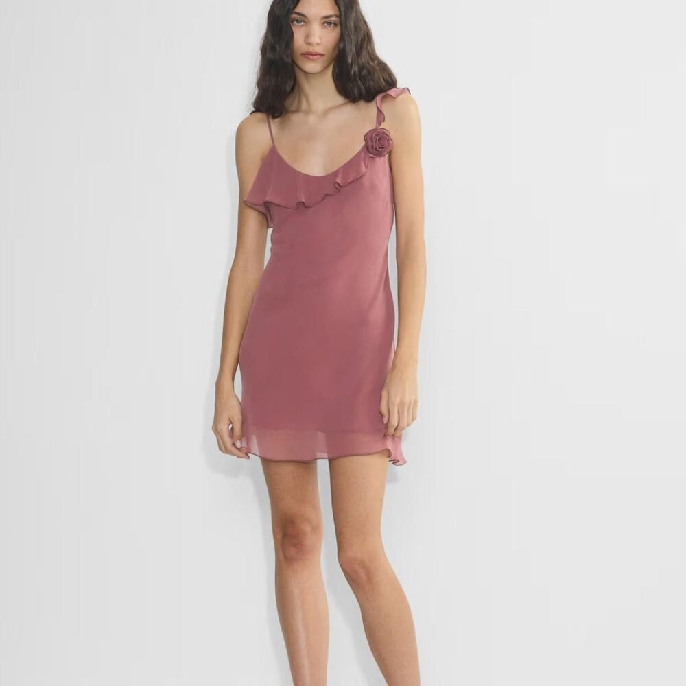 Aritzia Women's Pink and Burgundy Dress